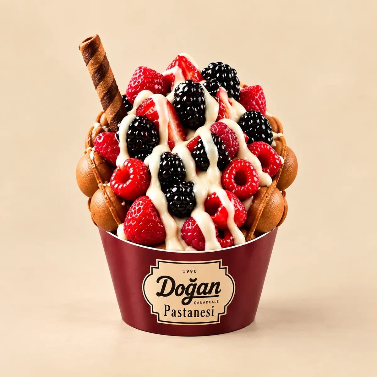 Orman meyveli bubble waffle